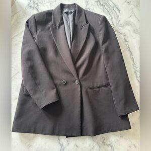 Zara Double Breasted Womens Tailored Blazer - Black